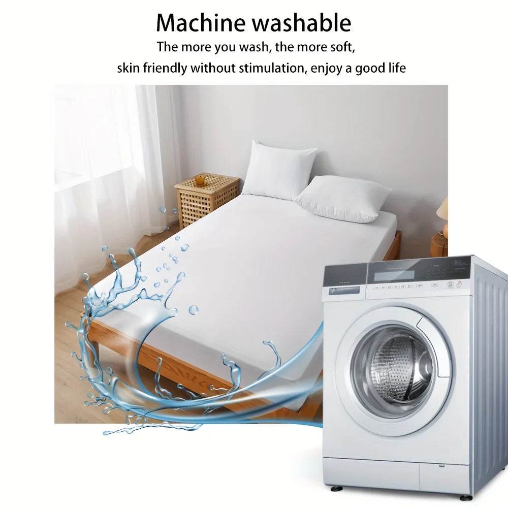 1Pc Cooling Fitted Sheet Made of 100% Cooling Nylon, Waterproof Bed Sheet Breathable Mattress Cover for Hot Sleepers in Summer