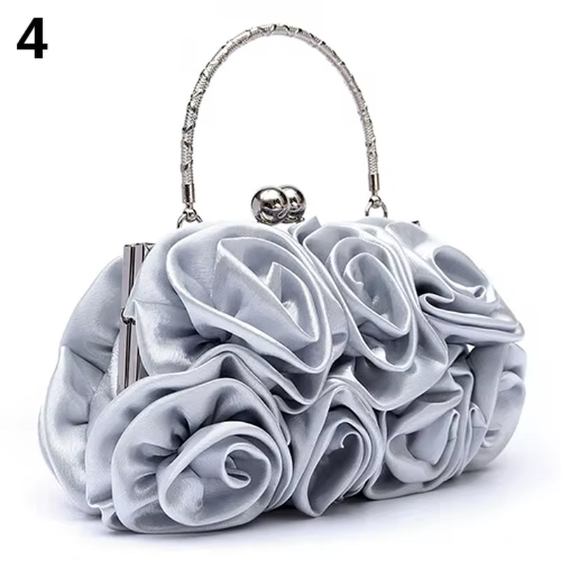 Fashion Women'S Bag Rose Flower Solid Color Handbag Casual Evening Party Wedding Handbags Luxury Women Clutch Bag Сумка Женская