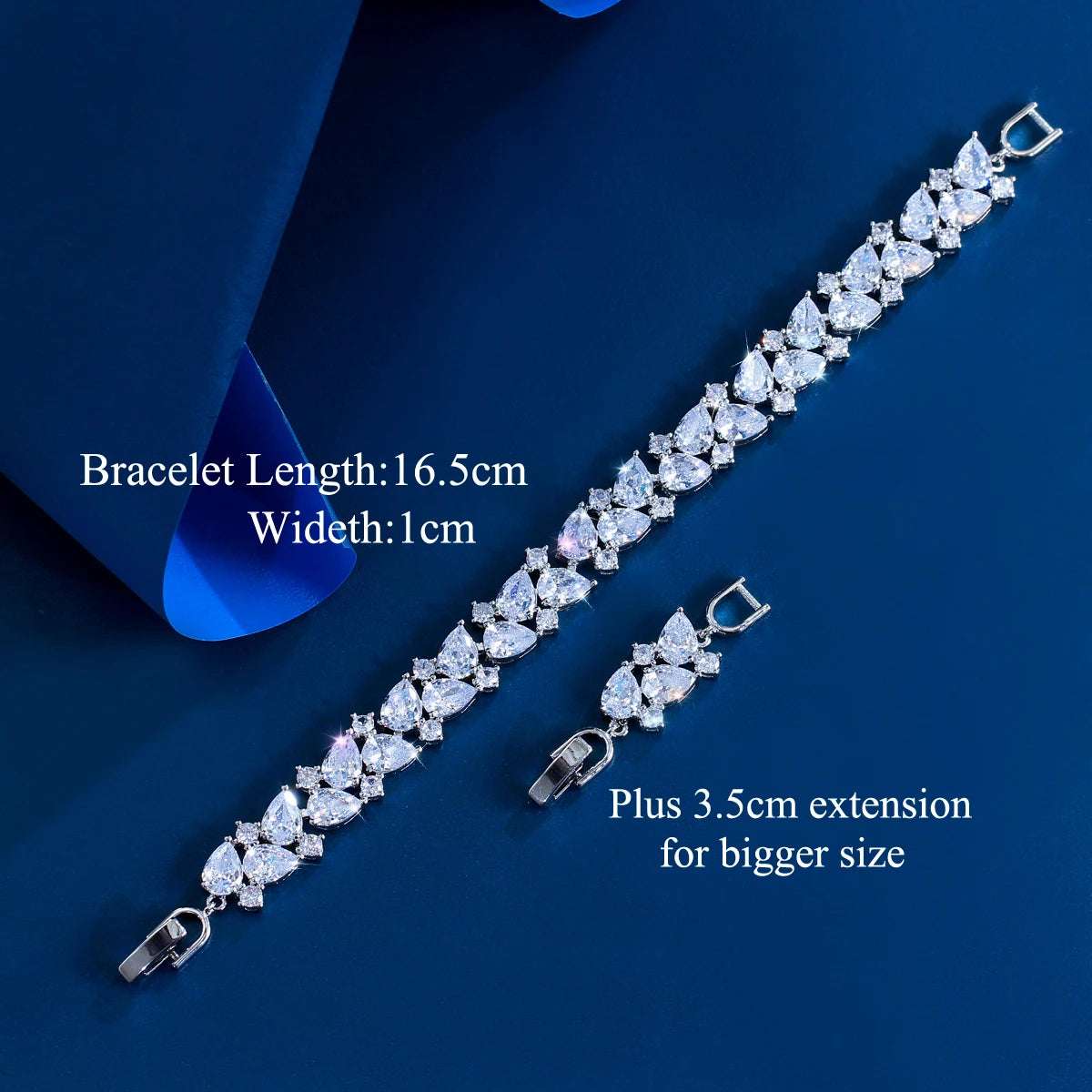 Shiny African Cubic Zirconia Dubai Gold Plated Engagement Wedding Bridal Bracelet Jewelry Accessories for Women CB267