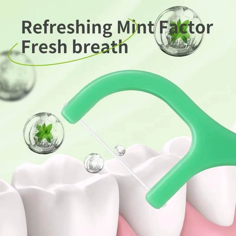 300Pcs Mint Floss Stick - Cleaning Tools for Teeth Gaps