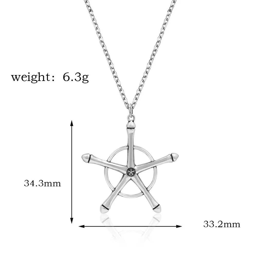 Uryuu Quincy Cross Pendant Necklace - Ichigo Soul Reaper Badge Necklace - Anime Cosplay Gifts for Fan Kids Girls Teens Women Men