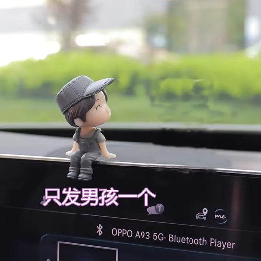 Cute Cartoon Couples Car Decoration Accessories Romantic Figurines Balloon Ornament Auto Interior Dashboard Accessories Gifts