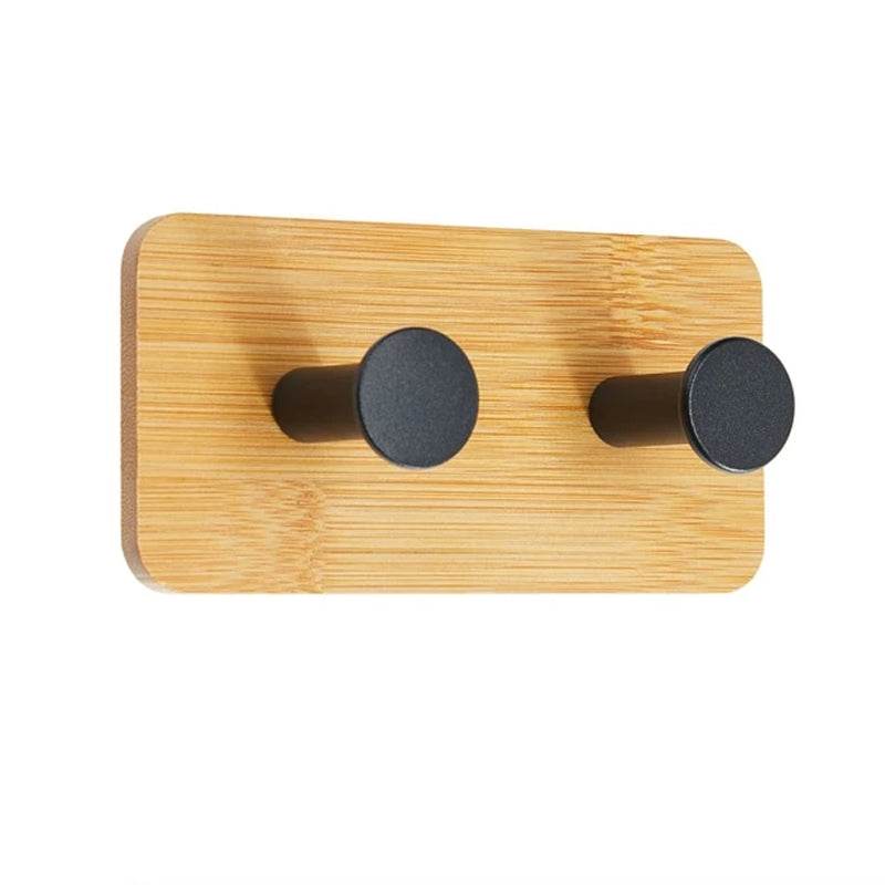 1Pcs Bamboo Wood Hook Wall Clothes Hanger Door Keychain Holder Sticky Hook Kitchen Gadgets for Home Bathroom Accessories Cozinha