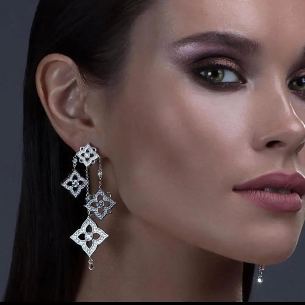 GODK TRENDY Long Tassel Statement Necklace for Women Wedding Party Cubic Zircon CRYSTAL CZ Dubai Bridal Jewelry Gift