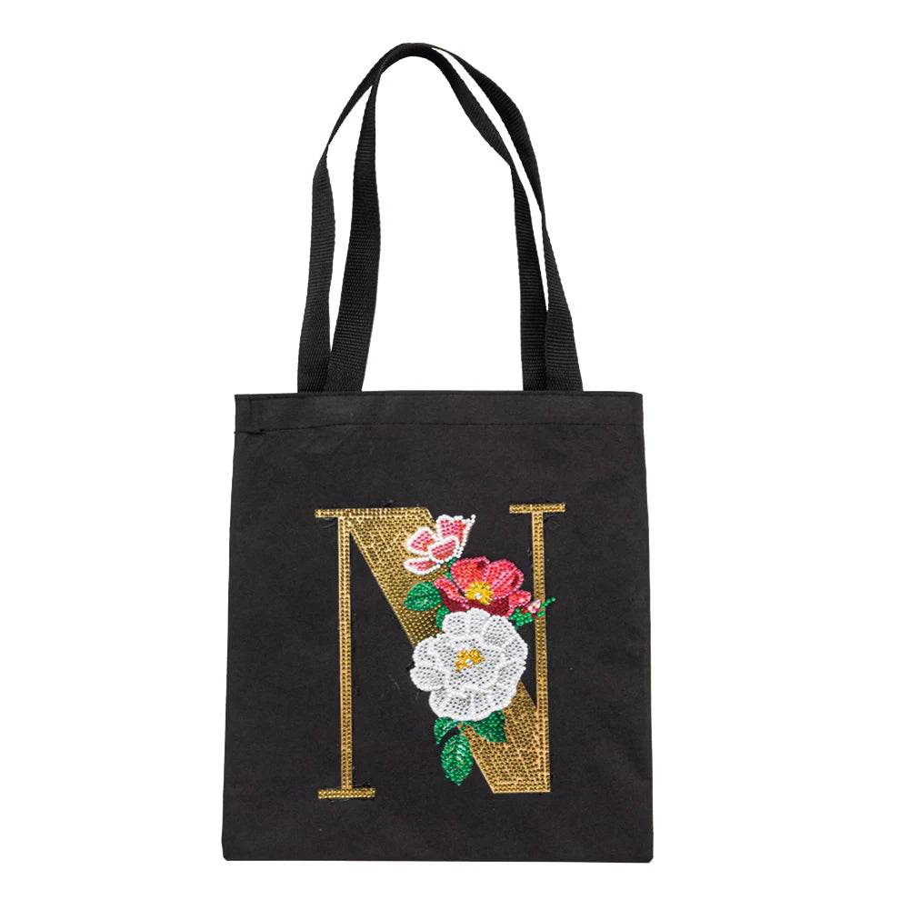 A-Z DIY Diamond Painting Handbag Mosaic Drill Eco-Friendly Shopping Storage Bags Cross Stitch Grocery Tote Home Craft Organizer