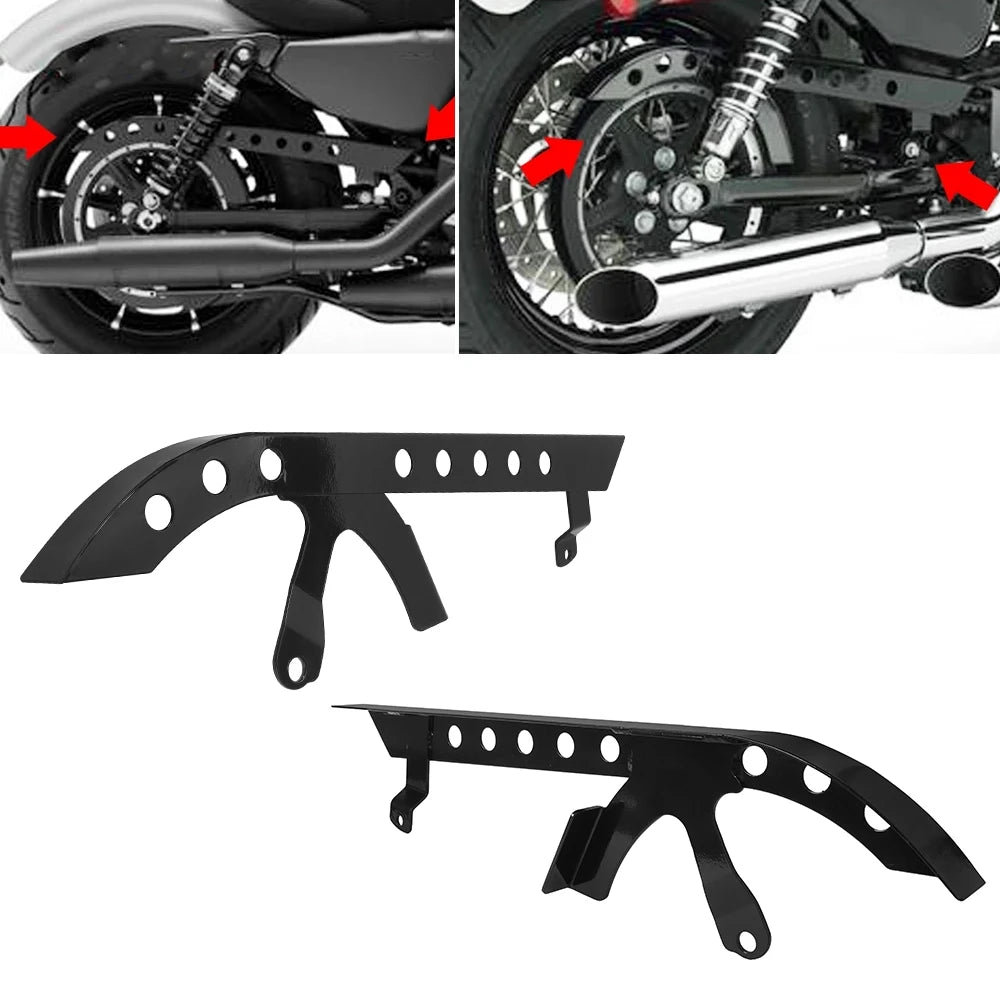 Motorcycle Rear Pulley Guard Black Drive Pulley Cover for Harley Sportster XL 883 1200 48 72 Superlow Nightster 2004-2018 Model