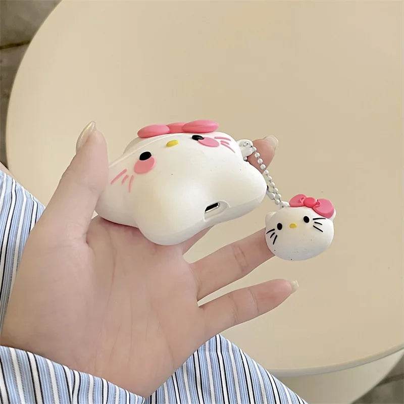 3D Hello Kitty Star Style Protective Earphone Silicone Cover for Airpods Pro 2 Case/Airpods 3 Case/Airpods 1/2 with Keychain