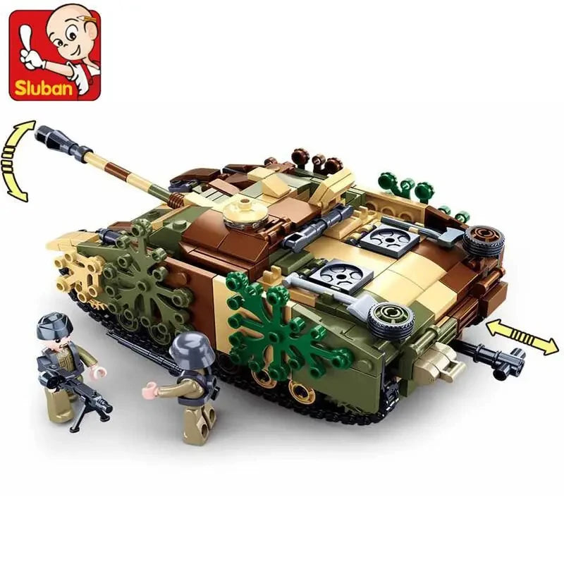 Military Series Building Blocks WW2 Heavy Main Battle Tank Leopard Tank Panther Set with Mini Figure Model Bricks Toys for Kids