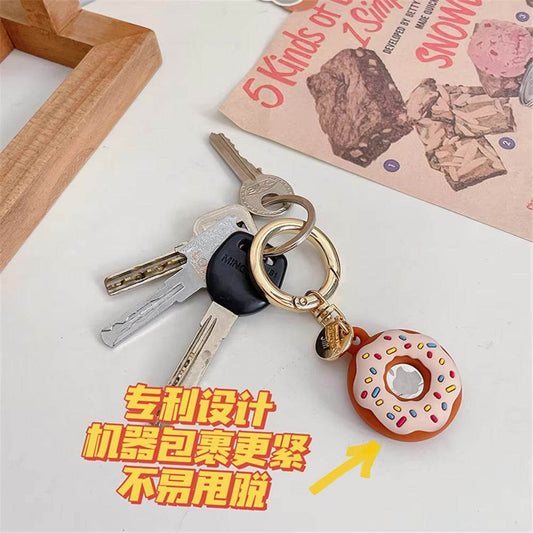 Cartoon Donut Silicone Case for Apple Airtag Case Dog Collar GPS Finder Protective Silicone Case for Apple Air Tag Tracker Case