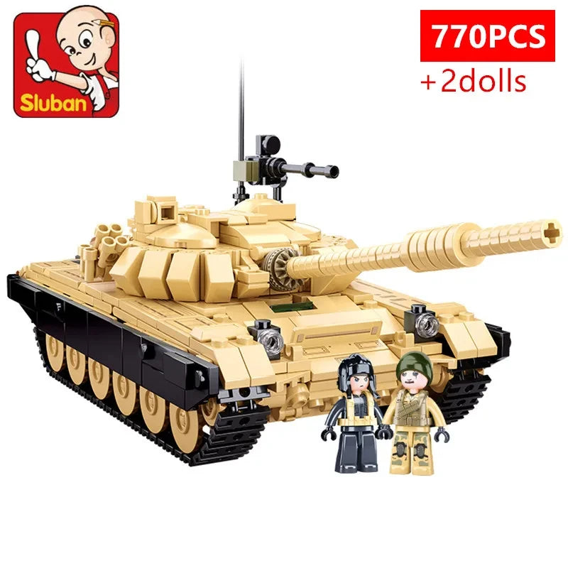 Military Series Building Blocks WW2 Heavy Main Battle Tank Leopard Tank Panther Set with Mini Figure Model Bricks Toys for Kids