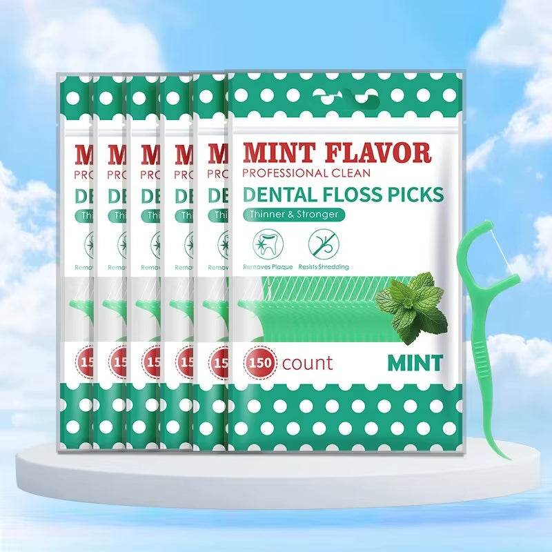300Pcs Mint Floss Stick - Cleaning Tools for Teeth Gaps