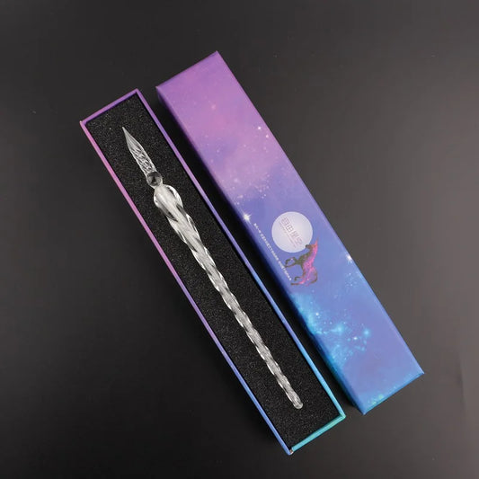 Starry Crystal Glass Dip Pen Crystal Vintage Glass Dip Pen for Art Writing Painting Signature Decoration Holiday Gift Set