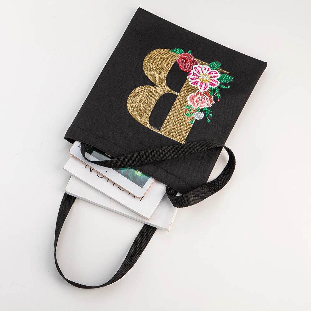 A-Z DIY Diamond Painting Handbag Mosaic Drill Eco-Friendly Shopping Storage Bags Cross Stitch Grocery Tote Home Craft Organizer