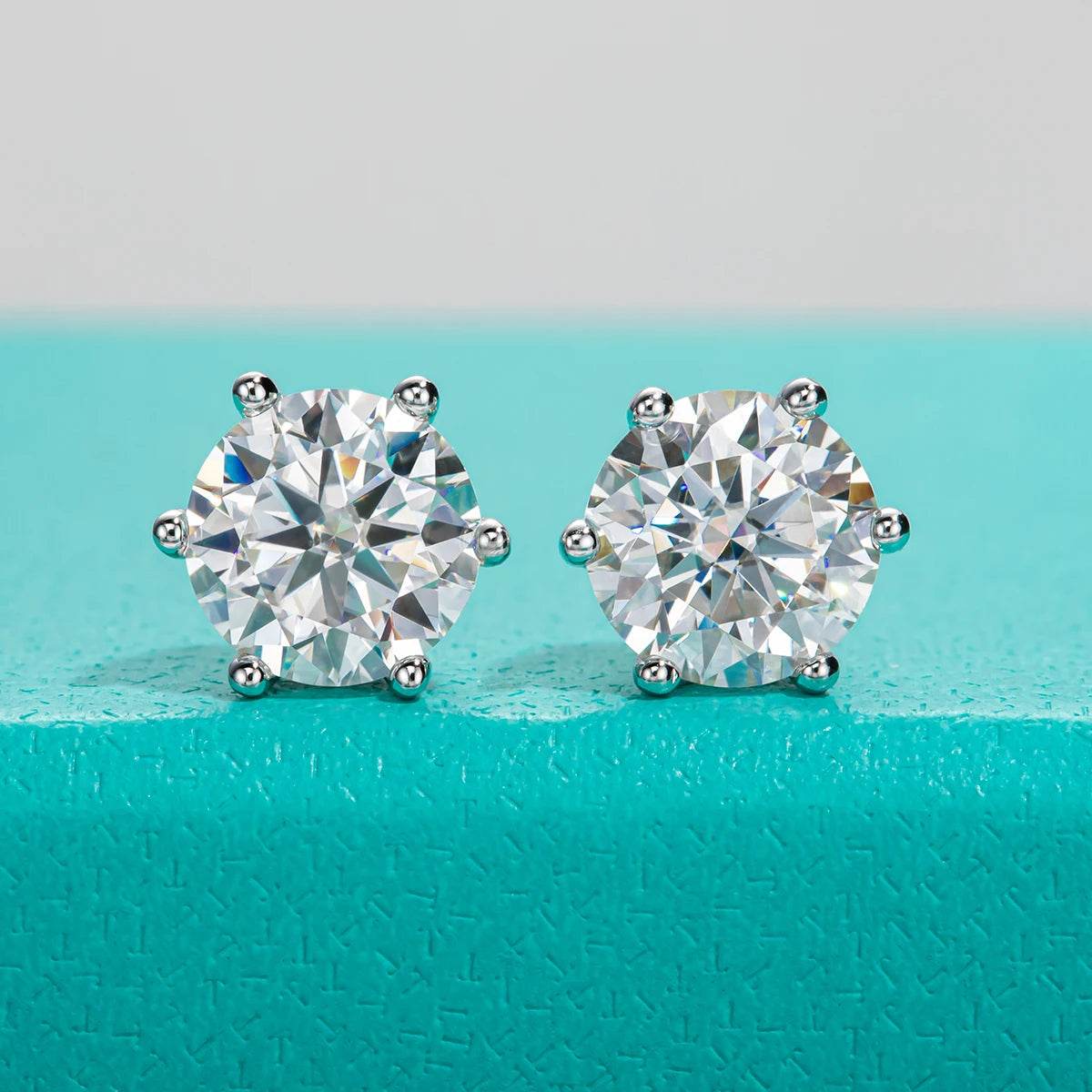 Anujewel 4/2/1Ct Total Moissanite Stud Earrings 925 Sterling Silver Certificate Moissanite Earrings Jewelry Making Supplies