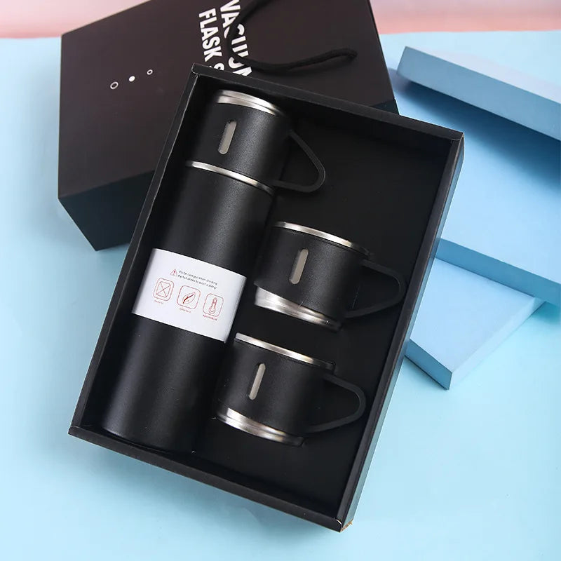 500ML Stainless Steel Vacuum Flask Office Business Style Thermos Cup Coffee Tea Insulation Cup Outdoor Thermal Water Bottle