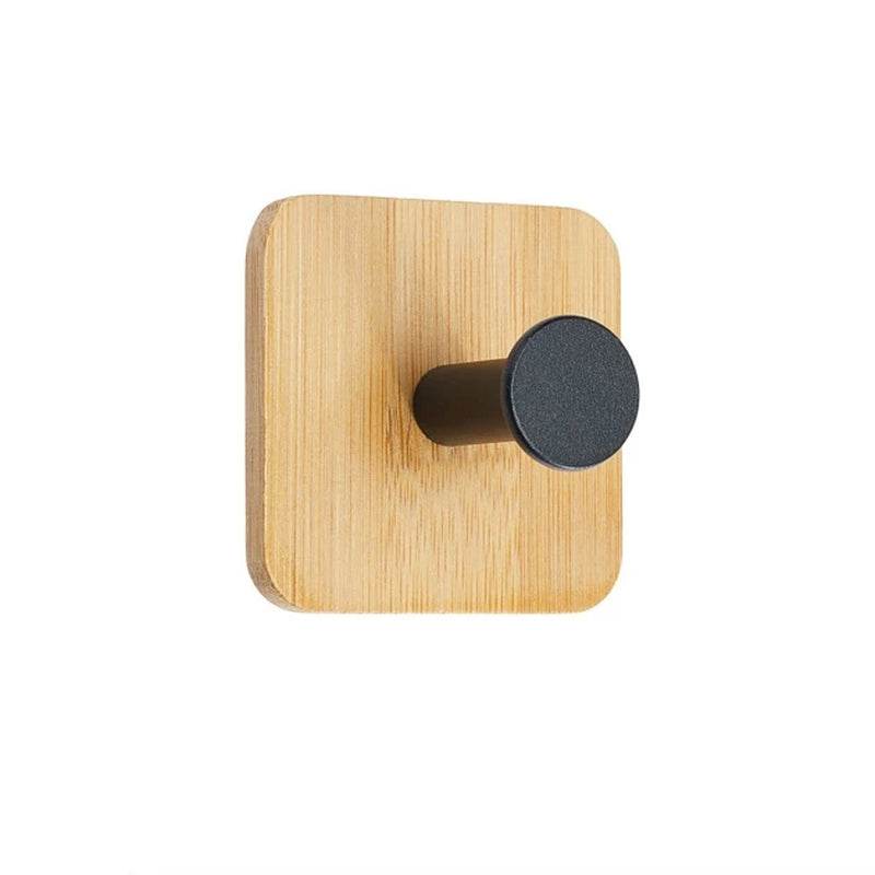 1Pcs Bamboo Wood Hook Wall Clothes Hanger Door Keychain Holder Sticky Hook Kitchen Gadgets for Home Bathroom Accessories Cozinha