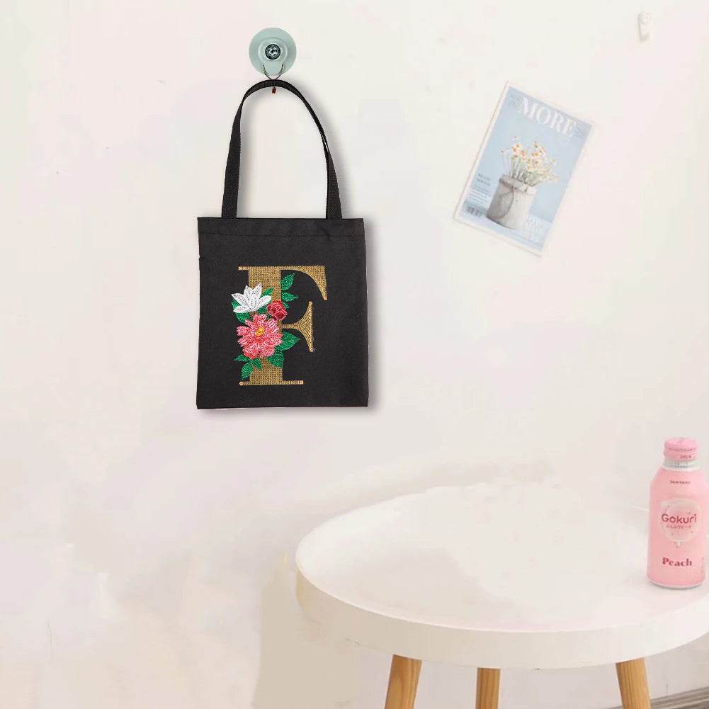 A-Z DIY Diamond Painting Handbag Mosaic Drill Eco-Friendly Shopping Storage Bags Cross Stitch Grocery Tote Home Craft Organizer