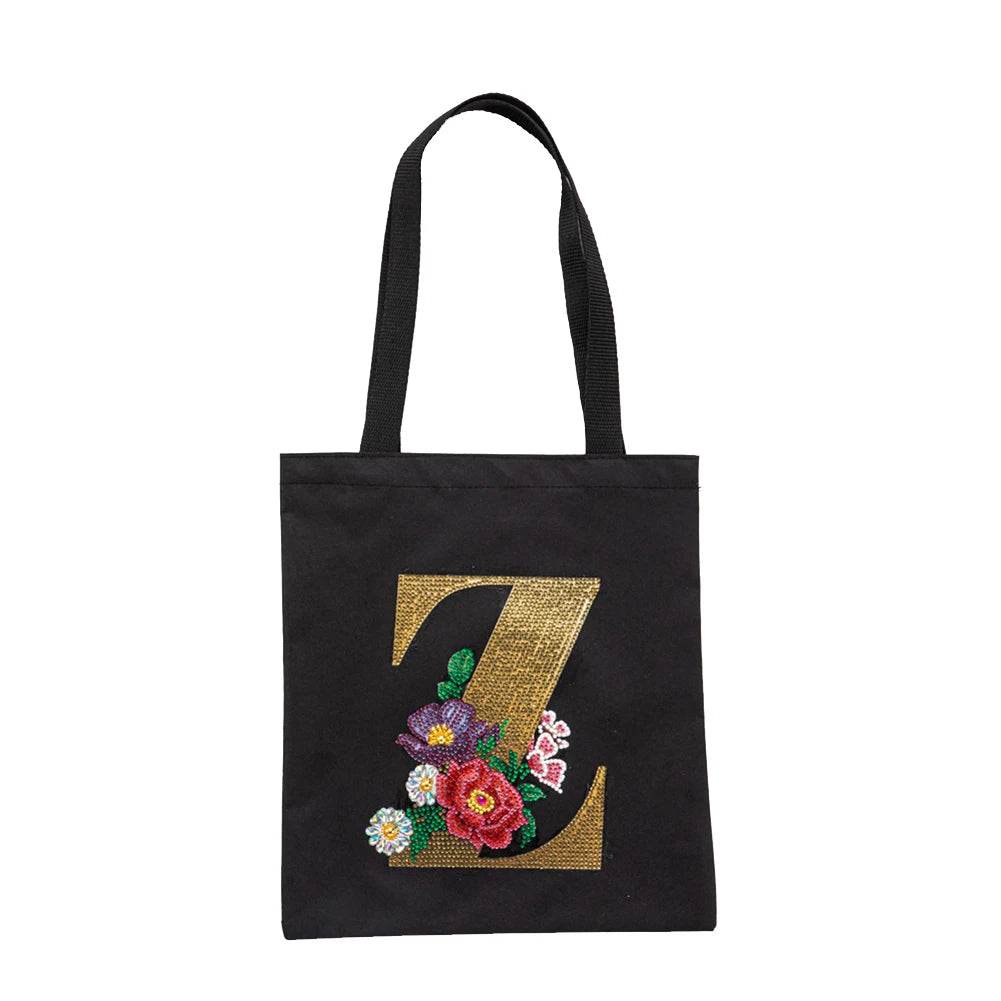 A-Z DIY Diamond Painting Handbag Mosaic Drill Eco-Friendly Shopping Storage Bags Cross Stitch Grocery Tote Home Craft Organizer