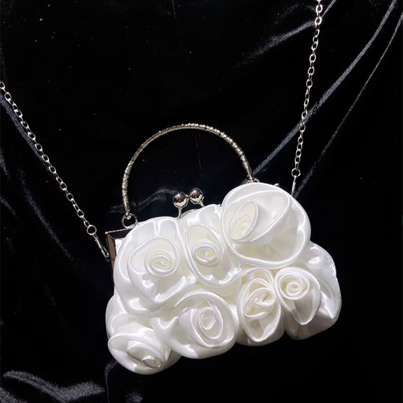 Fashion Women'S Bag Rose Flower Solid Color Handbag Casual Evening Party Wedding Handbags Luxury Women Clutch Bag Сумка Женская