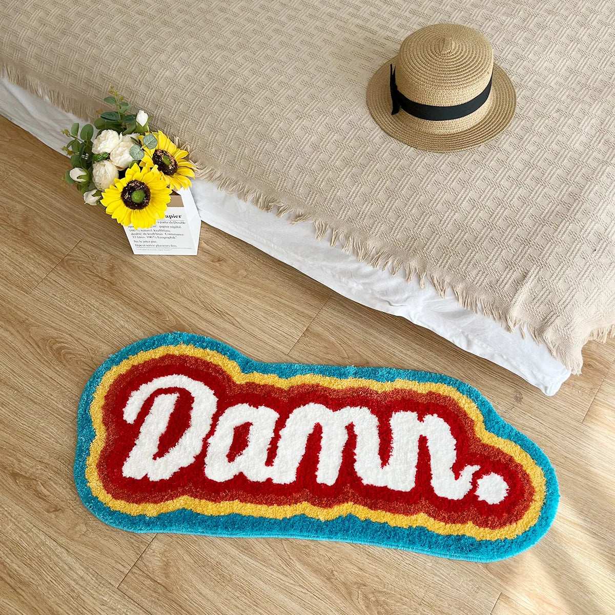 Letter Element Rug Rainbow Fluffy Tufted Rug Nordic Entrance Rug Area Rugs Funny Bathroom Bedroom Floor Mats