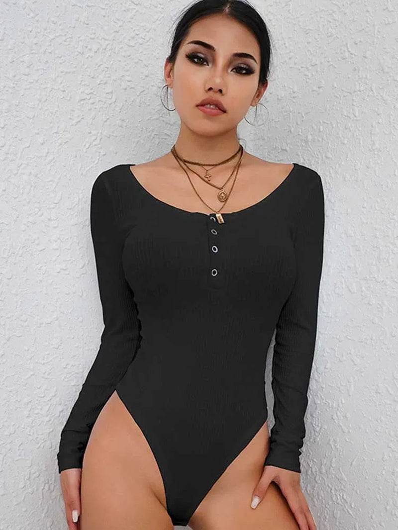 BIG PROMOTION Y2K European and American Spring and Autumn Long Sleeved Women'S V-Neck Breast Knitted Shaping Sexy Bodysuit