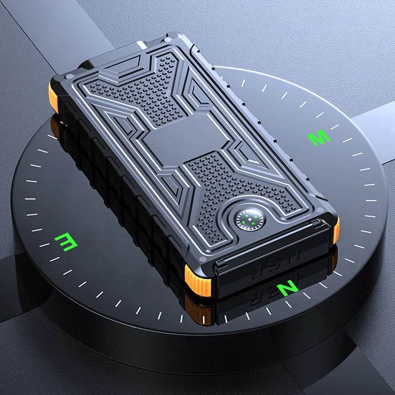 20000Mah Solar Power Bank for Iphone 11 Samsung Xiaomi Powerbank Waterproof Solar External Battery Poverbank with LED Light