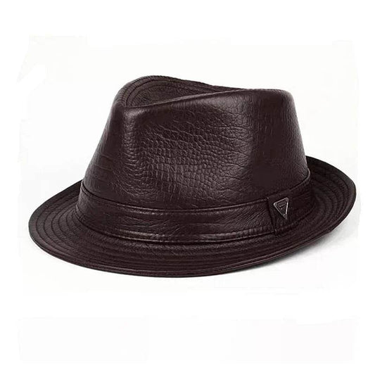 2025 Man High Quality Genuine Leather Print Crocodile Pattern Jazz Gentleman Cowskin Short Brim Black/Brown Fitted Top Hat