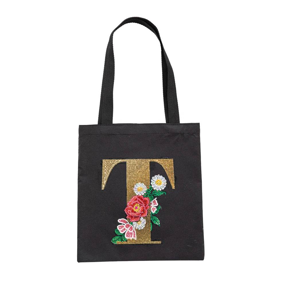 A-Z DIY Diamond Painting Handbag Mosaic Drill Eco-Friendly Shopping Storage Bags Cross Stitch Grocery Tote Home Craft Organizer