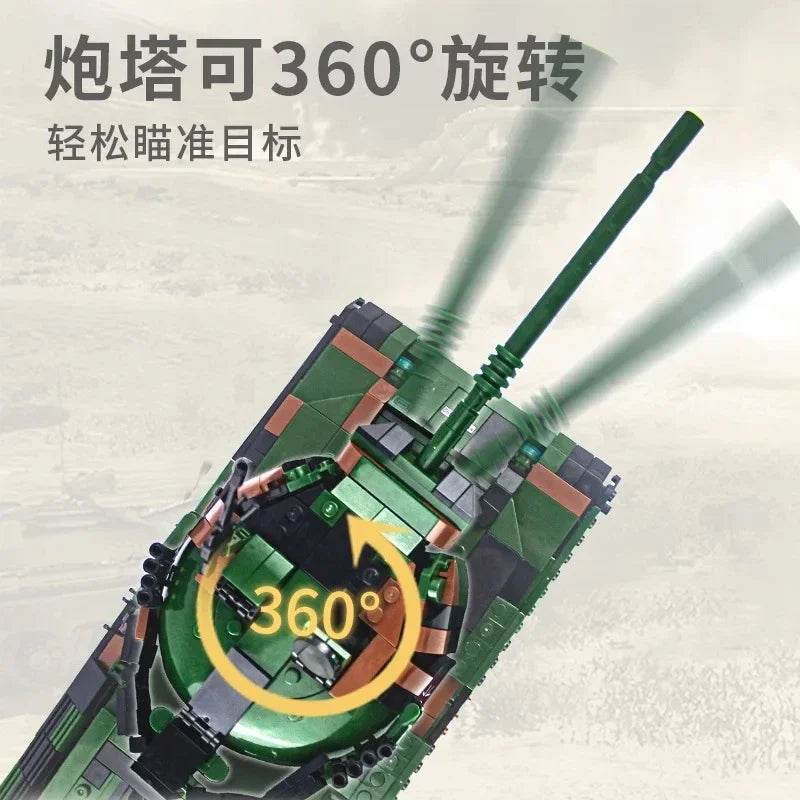 Educational Germany WW2 Leopard 1 Main Station Tank Model Military Armored Car Series DIY Toys Building Blocks Gift for Boys