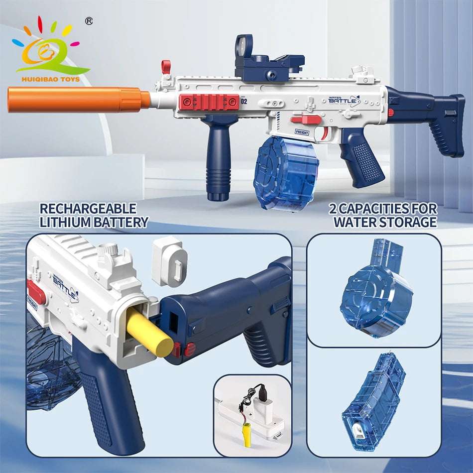 SCAR Electric Automatic Submachine M416 Water Gun Summer Outdoor Beach Firing Shooting Game Water Fight Toy for Children Gifts