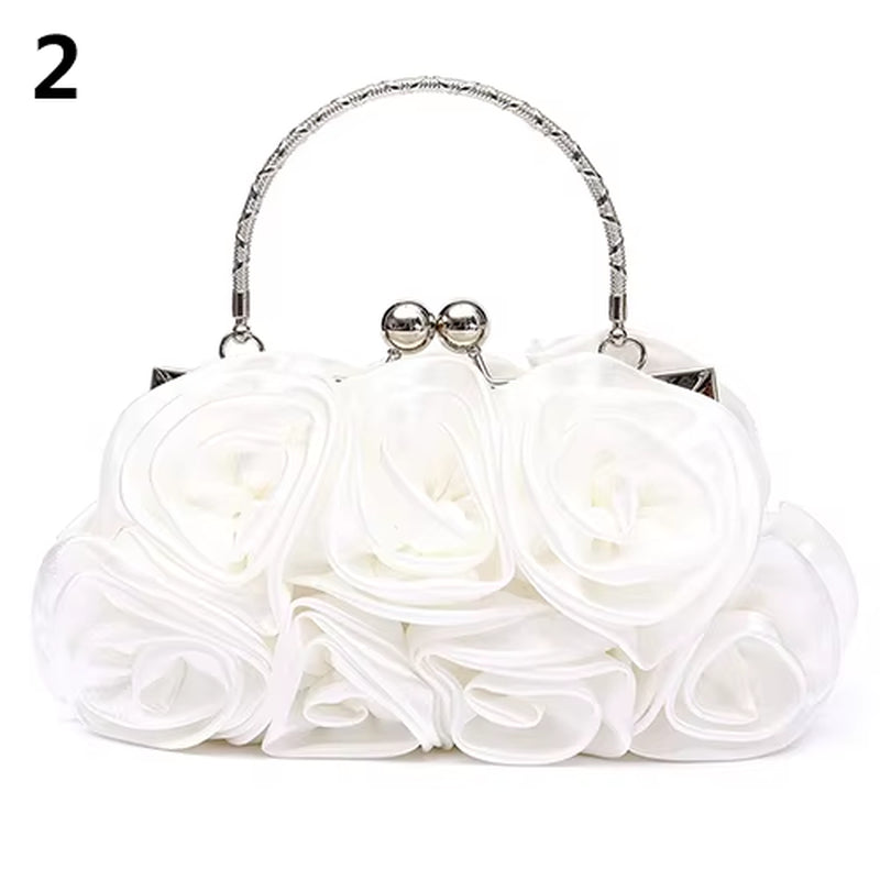 Fashion Women'S Bag Rose Flower Solid Color Handbag Casual Evening Party Wedding Handbags Luxury Women Clutch Bag Сумка Женская