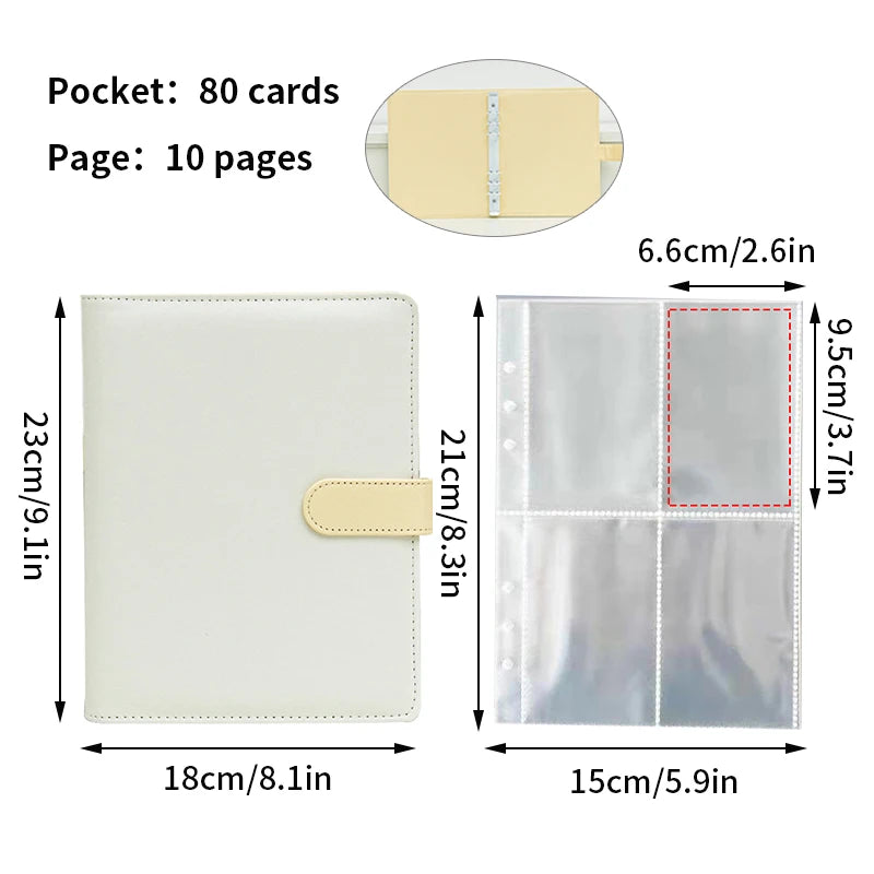 A5 PU Leather Photo Album INS Multi-Pockets Kpop Photocard Binder Photo Card Holder Card Collect Book Photo Binder Cover 포카 바인더