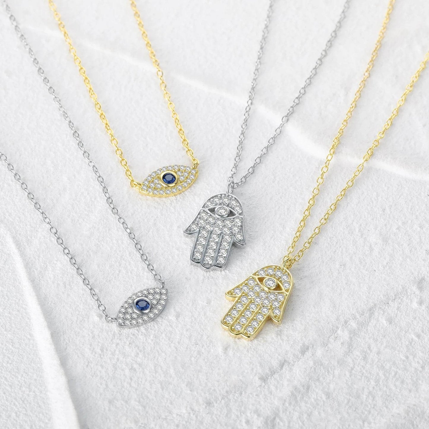 925 Sterling Silver Korean Fashion INS Evil Eye Diamond Pendant Necklace for Women Girls Gifts Party Fine Jewelry Collares