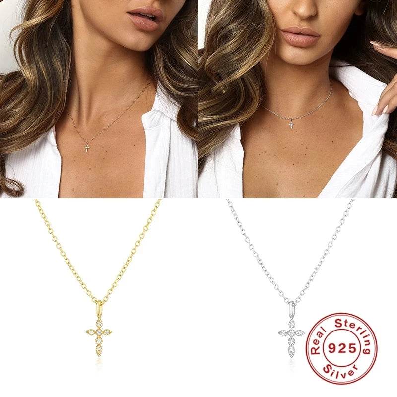 925 Sterling Silver Korean Fashion INS Evil Eye Diamond Pendant Necklace for Women Girls Gifts Party Fine Jewelry Collares