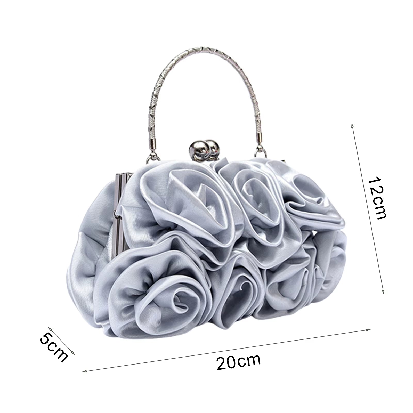 Fashion Women'S Bag Rose Flower Solid Color Handbag Casual Evening Party Wedding Handbags Luxury Women Clutch Bag Сумка Женская