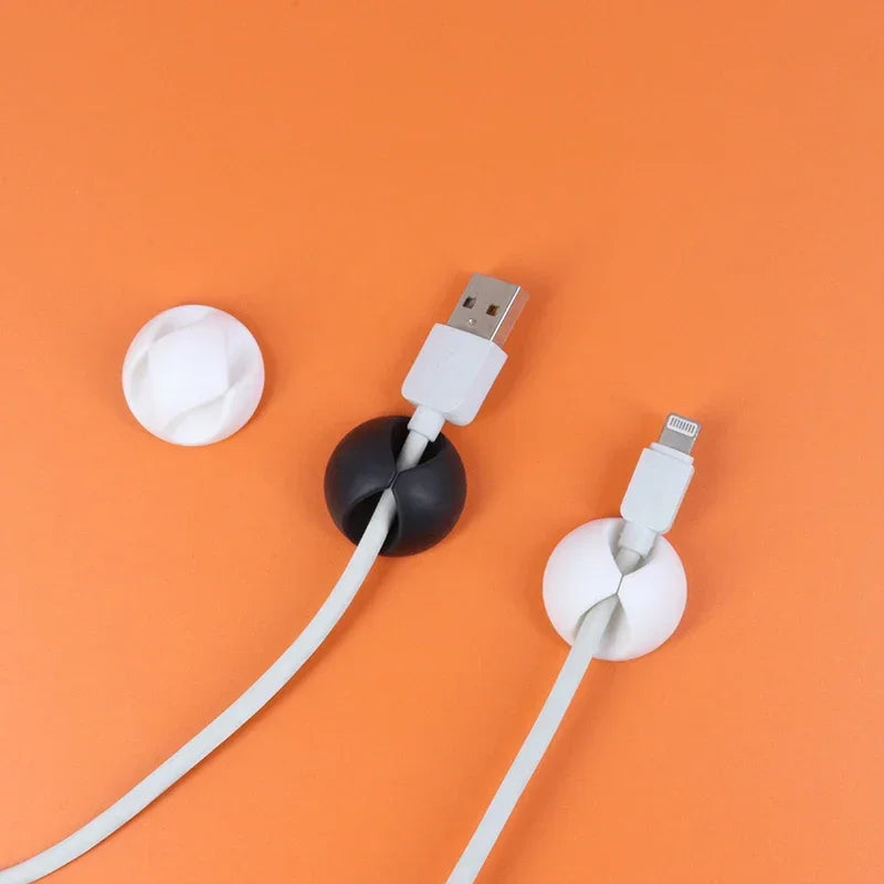 1~150Pcs Silicone USB Cable Organizer Cable Winder Desktop Tidy Management Clips Cable Holder Mouse Headphone Wire Organizer