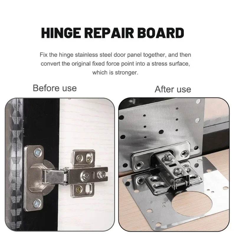 2/10Sets Hinge Repair Plate Kitchen Cabinet Door Hinges Mounting Plate with Screw Flat Fixing Brackets Furniture Hardware Tools