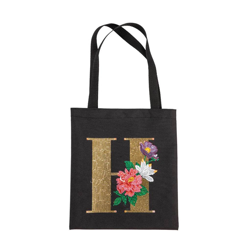 A-Z DIY Diamond Painting Handbag Mosaic Drill Eco-Friendly Shopping Storage Bags Cross Stitch Grocery Tote Home Craft Organizer