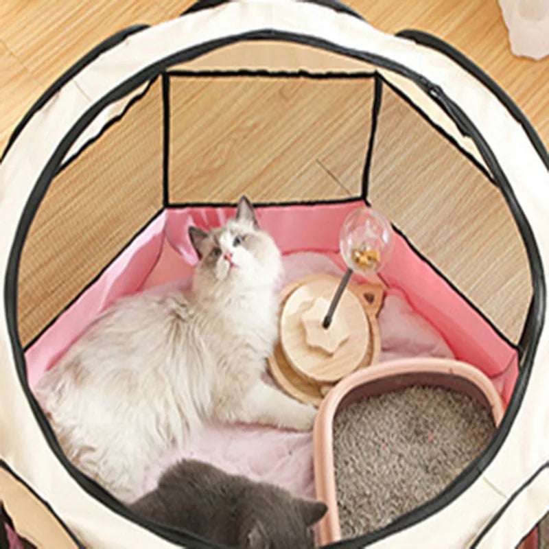 Foldable Cats, Dog Kennels, Cats, Dogs, Delivery Rooms, Pets, Octagonal Cages, Breathable Fences, Tents, Claw-Resistant