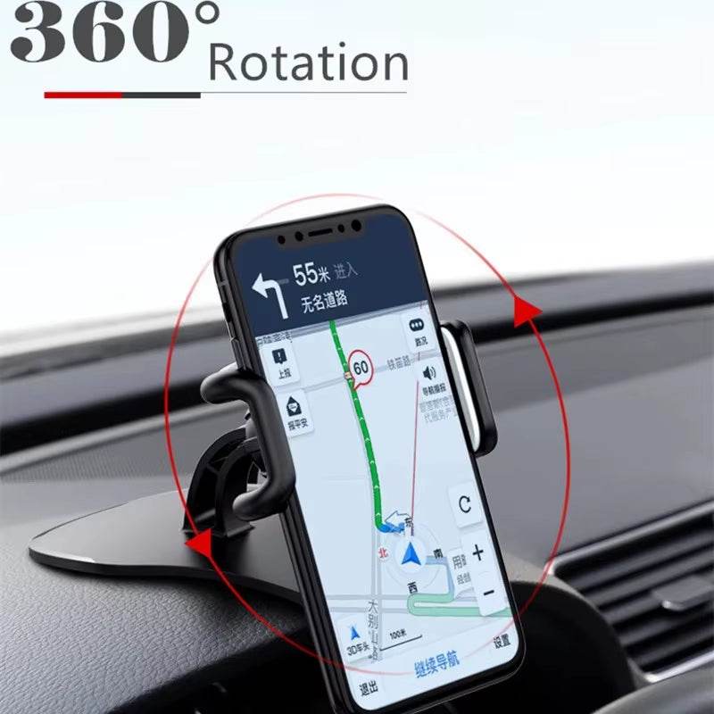 360 Rotatable Car Phone Holder  Cell Phone Stands Car Rack Dashboard Support for Auto Grip Mobile Phone Fixed Bracket