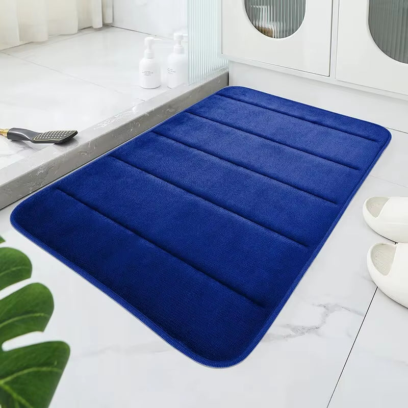 PlushDry Coral Fleece Bath Mat - Ultra-Absorbent Machine Washable Rug for Bathroom & Toilet