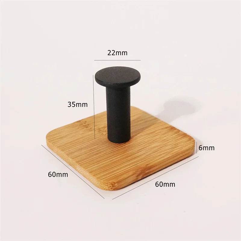 1Pcs Bamboo Wood Hook Wall Clothes Hanger Door Keychain Holder Sticky Hook Kitchen Gadgets for Home Bathroom Accessories Cozinha