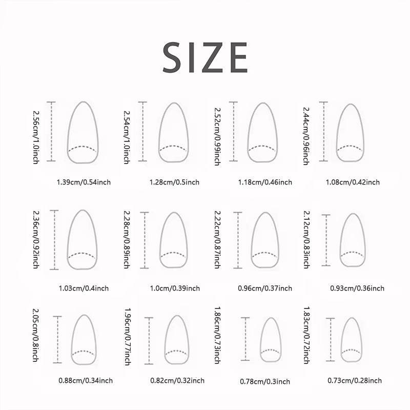 24 Pcs Long French Fire Nails with 1 Jelly Gel and 1 Nail File