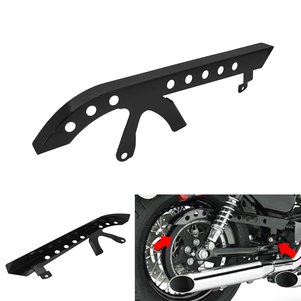 Motorcycle Rear Pulley Guard Black Drive Pulley Cover for Harley Sportster XL 883 1200 48 72 Superlow Nightster 2004-2018 Model