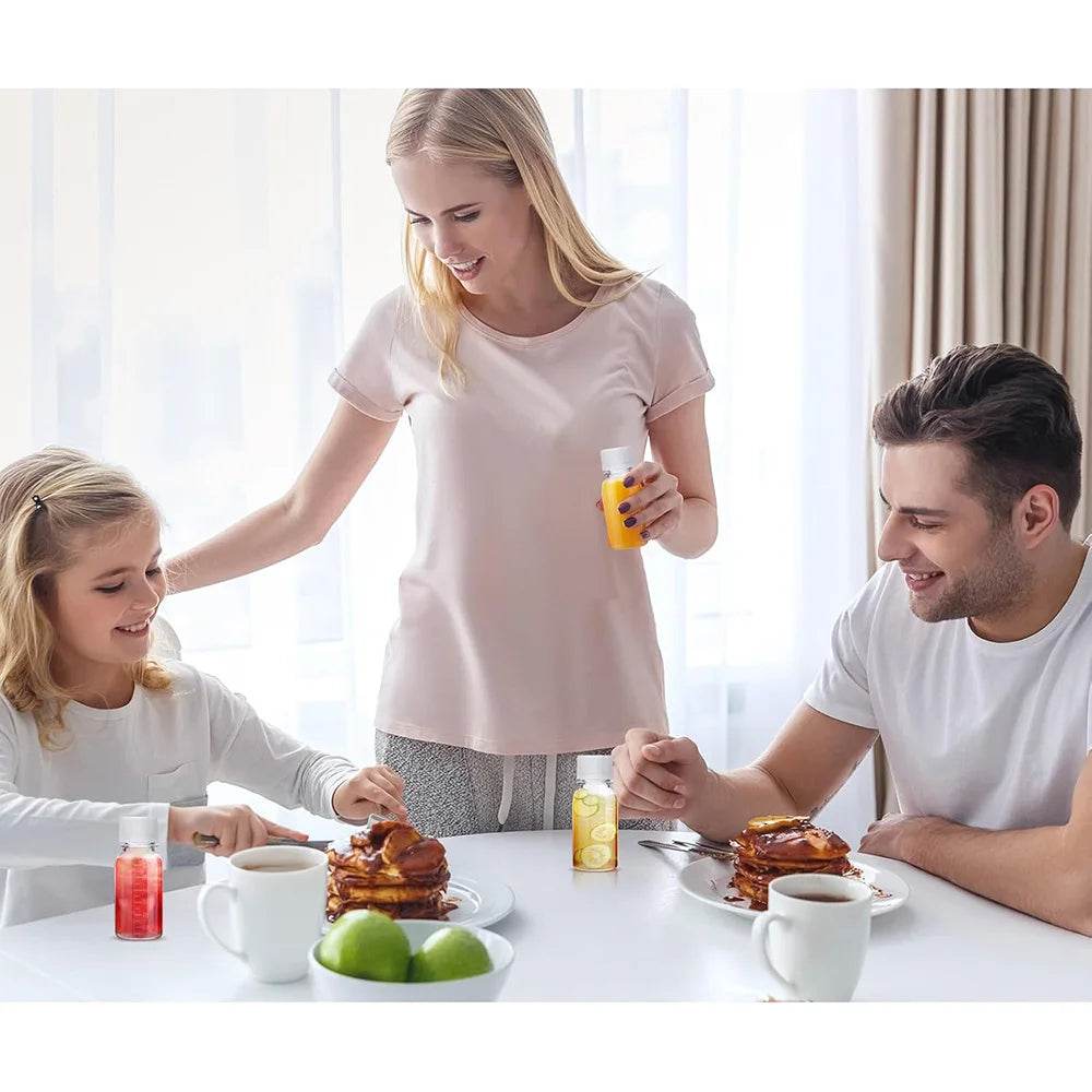 2 Oz Small Ginger Shot Bottles Plastic Bottles with Caps Plastic Containers with Lids Reusable Clear Shot Jars with Scale