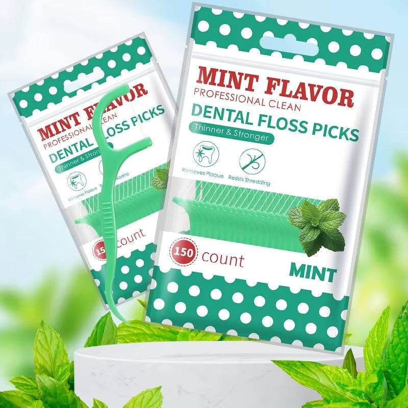300Pcs Mint Floss Stick - Cleaning Tools for Teeth Gaps