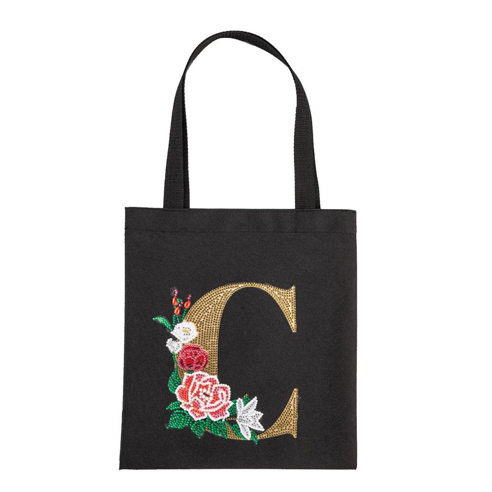 A-Z DIY Diamond Painting Handbag Mosaic Drill Eco-Friendly Shopping Storage Bags Cross Stitch Grocery Tote Home Craft Organizer