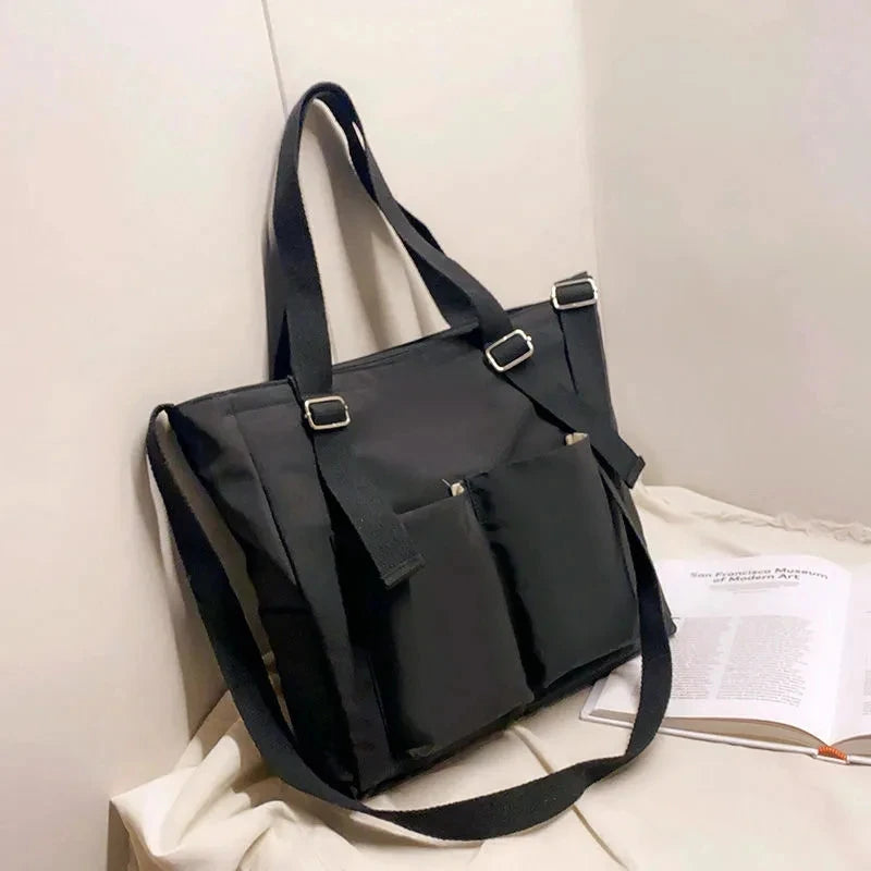 Female Simple Shoppers Bags Fashion Zipper Oxford Shoulder Handbags Waterproof Large Capacity Women'S Brand Crossbody Tote Bags