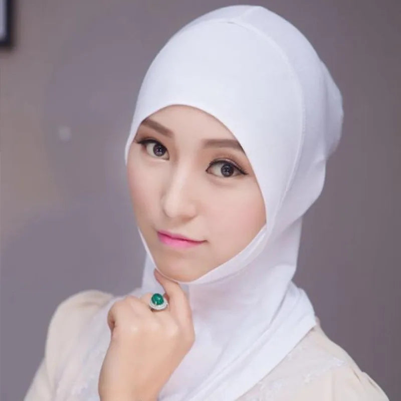 Muslim Women Head Scarf Cotton Underscarf Stretch Hijab Turban Headwrap Underscarf Cap Shawl Islam Scarf Inner Headband Bonnet