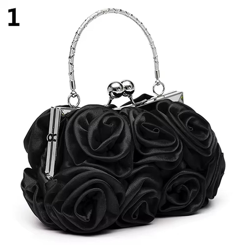 Fashion Women'S Bag Rose Flower Solid Color Handbag Casual Evening Party Wedding Handbags Luxury Women Clutch Bag Сумка Женская